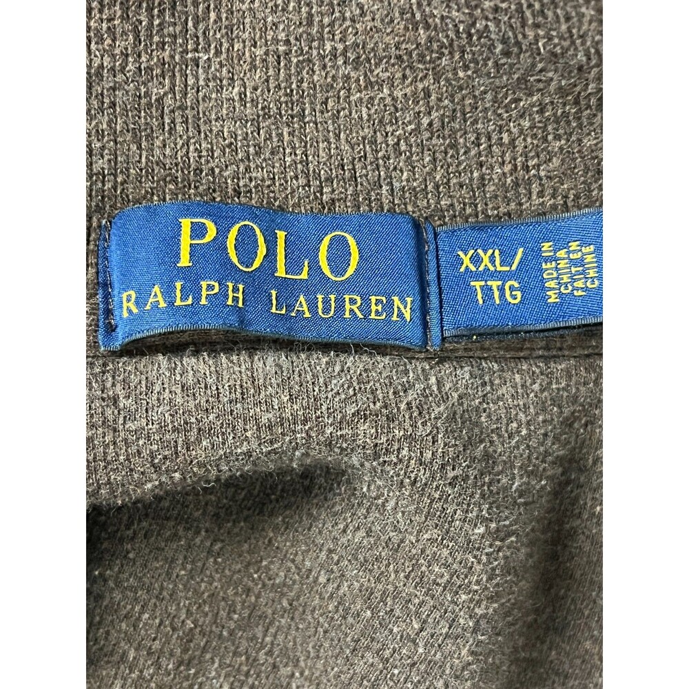 Polo Ralph Lauren 1/4 Zip Pullover Long Sleeve Brown Sweater Men's XXL - Picture 5 of 6